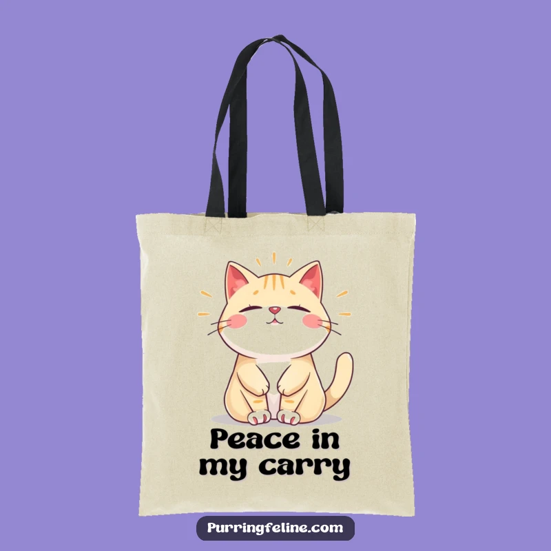 Funny Relaxed Cat Tote Bag: Carry Peace with a Steady Hum, Perfect Gift