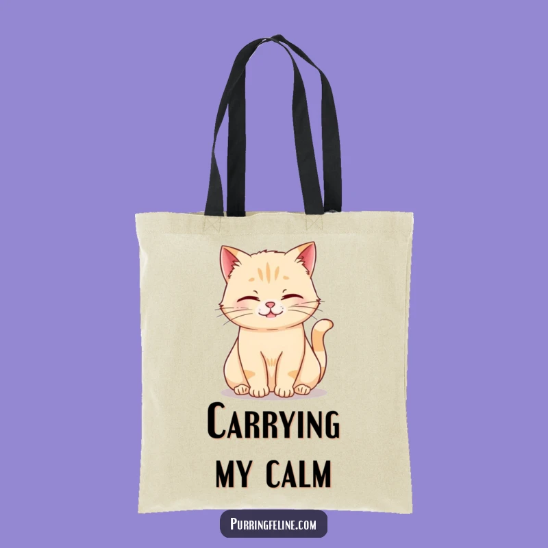 Funny Rumbling Cat Tote Bag: Stylish Carry-all for Relaxed Cats, Great Funny Gift