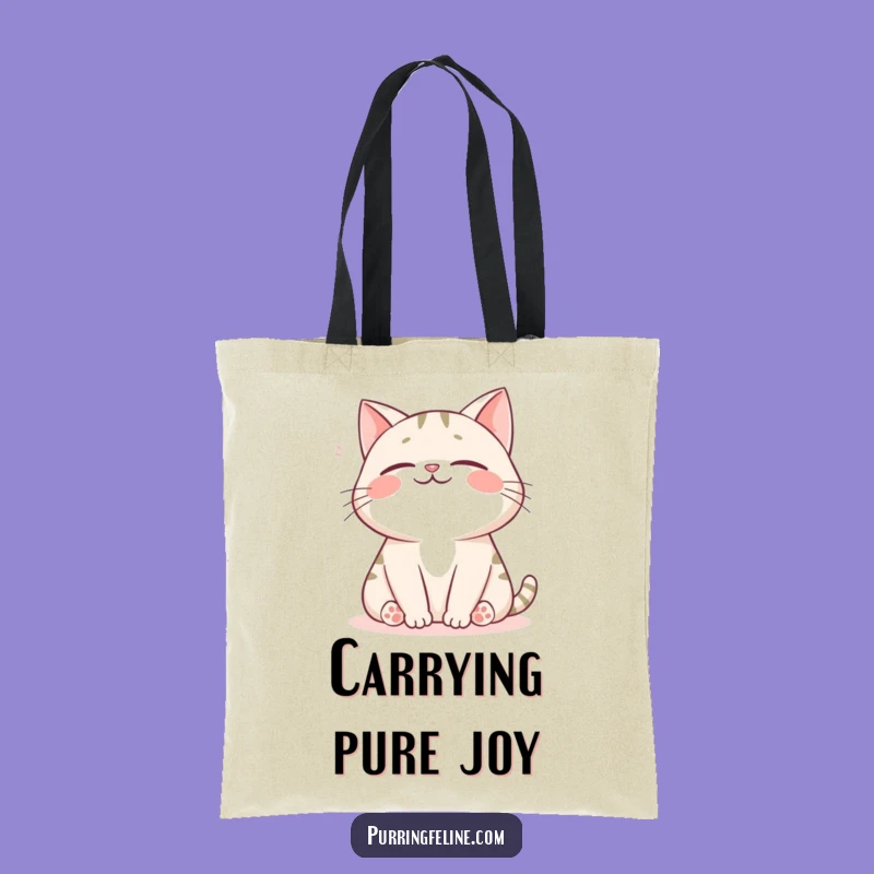 Happy Sigh Cat Tote Bag - Funny Gift for Carrying Comfort and Joy