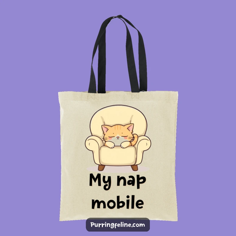 Funny Tote Bag: Sleepy Cat Armchair Design, Practical Gift