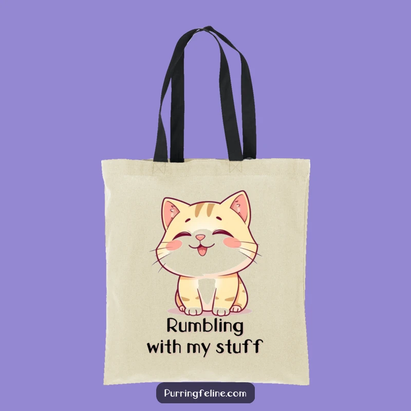 Funny Happy Cat Rumble Tote Bag - Sound Canvas Bag, Ideal Cat Gift
